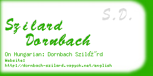 szilard dornbach business card